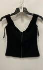 S/W/F Womens Black Sleeveless Full-Zip Cropped Blouse Top Size Small image number 3