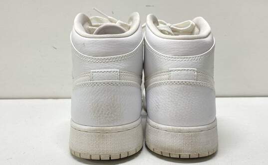 Nike Air Jordan 1 Mid Triple White Sneakers 554725-126 Size 6.5Y/8W image number 4