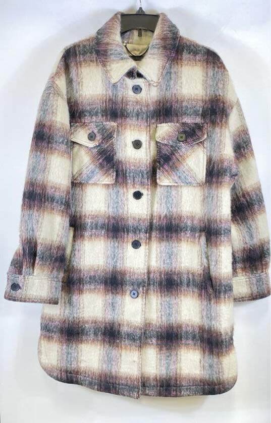 BCBGeneration Womens Multicolor Plaid Pockets Flannel Shacket Jacket Size XL image number 1