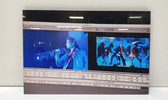 Clear Acrylic Framed Print of Michael Jackson's Film "This is it" being Edited image number 1
