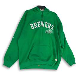 NWT Stitches Mens Green Milwaukee Brewers Long Sleeve Pullover Hoodie Size XXL