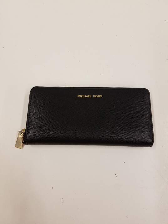 Buy the Michael Kors Saffiano Leather Continental Wallet Black ...