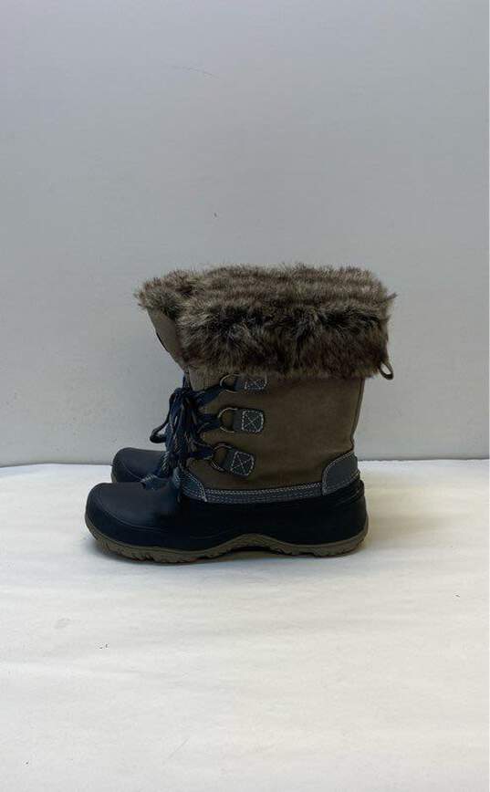 KHOMBU Grey Lace Up Snow Boot with Faux Fur Accent Women 8 image number 4