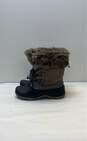 KHOMBU Grey Lace Up Snow Boot with Faux Fur Accent Women 8 image number 4