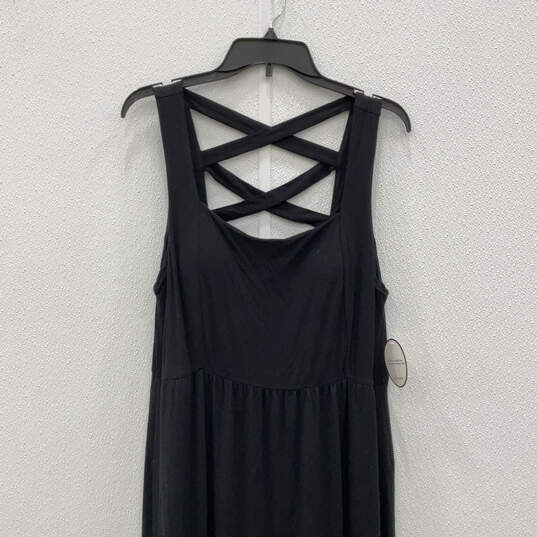 Buy the NWT Womens Black Sleeveless Square Neck Built-In Bra Maxi Dress  Size XL