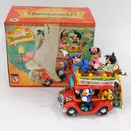 Vintage Enesco Disney Next Stop Toontown Animated Musical Bus IOB