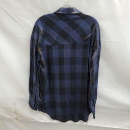 Sanctuary Navy/Black Evereve Plaid Button Up Shirt NWT Size S alternative image