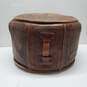 1980s Vintage Hand Tooled Leather Peruvian Hassock Pouf image number 2