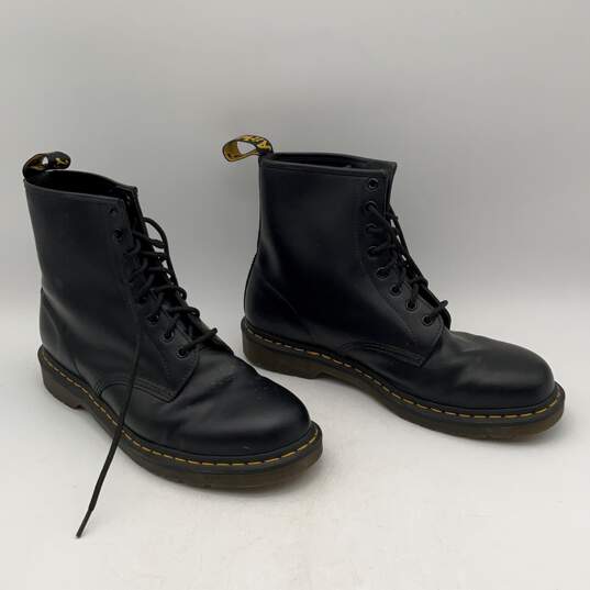 Dr Martens Womens Air Wair Black Leather Round Toe Lace-Up Combat Boots Size 12 image number 2