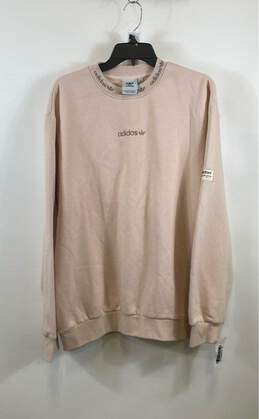 NWT Adidas Womens Peach Linen Long Sleeve Pullover Sweatshirt Size Medium