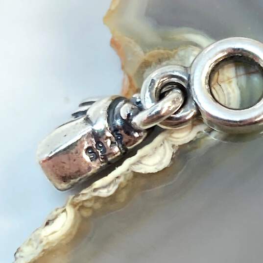 Designer Pandora 925 Sterling Silver Fashionable Chain Bracelet w/Charm image number 2