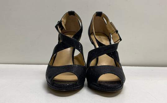 Michael Kors Gideon Glitter Ankle Heels Black 8.5 image number 2