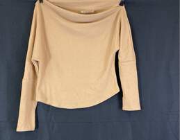 NWT We The Free Womens Brown Cowl Neck Long Sleeve Pullover Blouse Top Size L