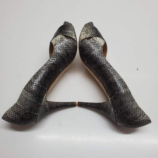 WMNS KATE SPADE NEW YORK SNAKESKIN PRINTED LEATHER PEEPTOE HEELS SZ 8 image number 2