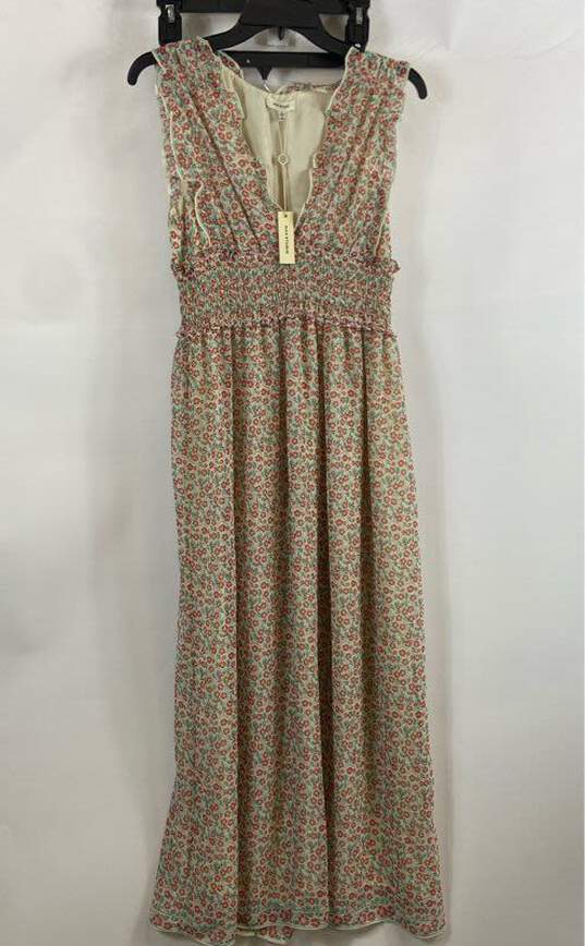 NWT Max Studio Womens Multicolor Floral V-Neck Sleeveless Maxi Dress Size Small image number 1
