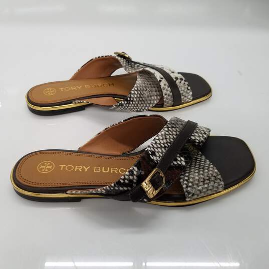 Buy the Tory Burch Printed Snake-Skin Embossed Leather Sandals Women's Size  8M | GoodwillFinds