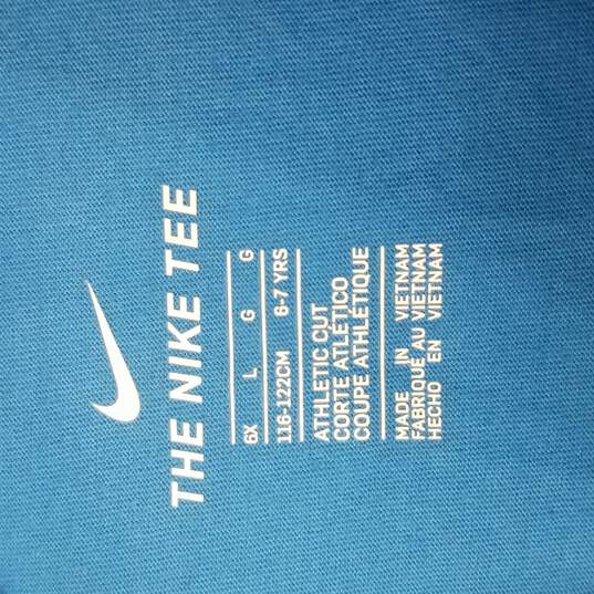 Nike Girl Blue Graphic Tee 6X image number 6
