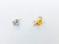 2 Pairs - 14K Yellow & White Gold Diamond Cut Heart & CZ Stud Earrings 1.8g image number 4