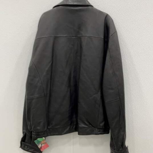 NWT Wilsons Leather Pelle Studio Mens Black Long Sleeve Full-Zip Jacket Sz 3XLT image number 4