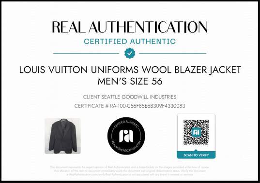 Louis Vuitton Uniforms Wool Blazer Jacket Mens' Size 56 AUTHENTICATED image number 5