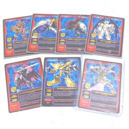VERY Rare Digimon 2005 Bandai Lot of 7 Gold Text Stamp Cards w/ Alphamon DM-214