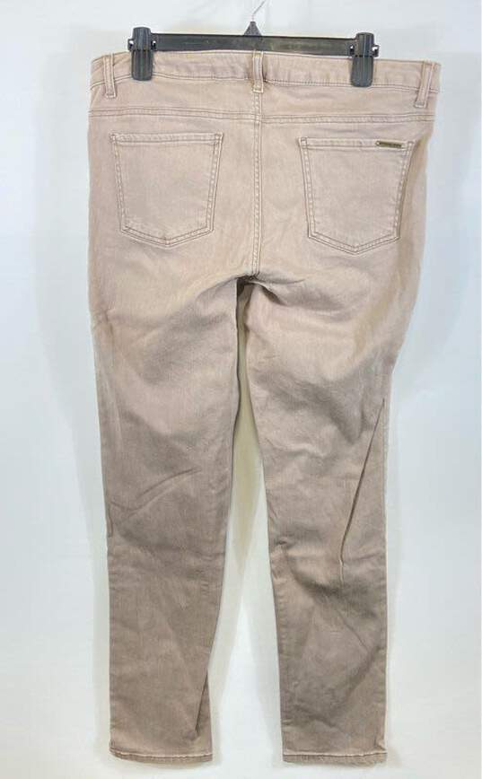 Michael Kors Mens Beige Pockets Low-Rise Light Wash Denim Ankle Jeans Size 12 image number 2