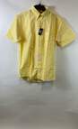 NWT Stafford Mens Sunny Yellow Short Sleeve Button Front Dress Shirt Size 16 image number 1