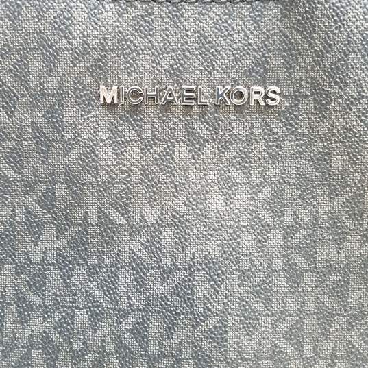 Michael Kors Neverfull Carryall tote Metallic gray Nylon- Black Fabric  Straps