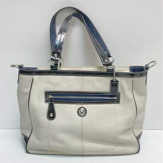COACH F14887 Laura Beige Leather Tote Bag image number 1