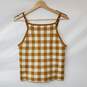 NEW Madewell Checkered Mustard/Cream Tank Top Size M image number 1