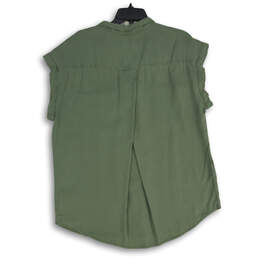 NWT Womens Green Sleeveless Pockets Collared Button-Up Shirt Size XL alternative image