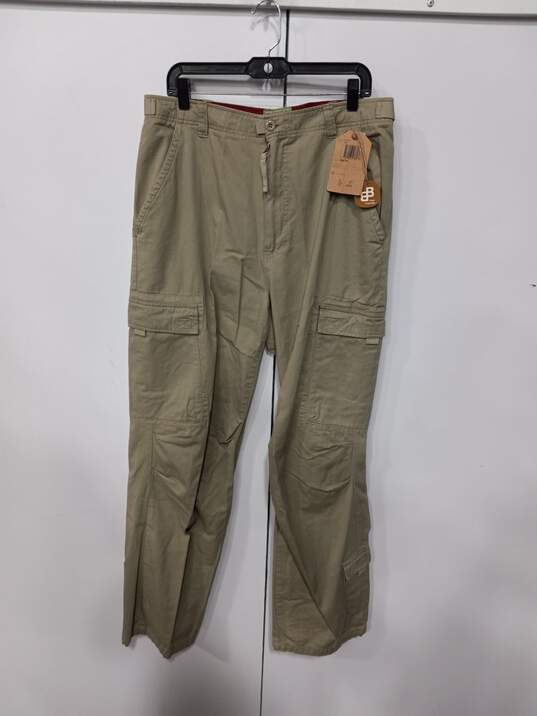 Bugle Boy Authentic Men's Khaki 100% Cotton Cargo Pants Size 36x34 image number 1