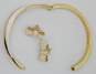 Kate Spade White Enamel Gold Tone Hinged Bracelet & Bow Earrings image number 2