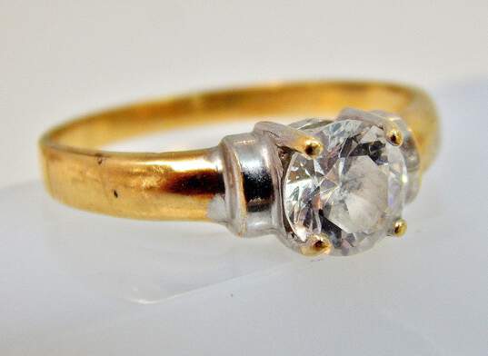 14k Yellow Gold Round CZ Solitaire Ring 2.2g image number 2