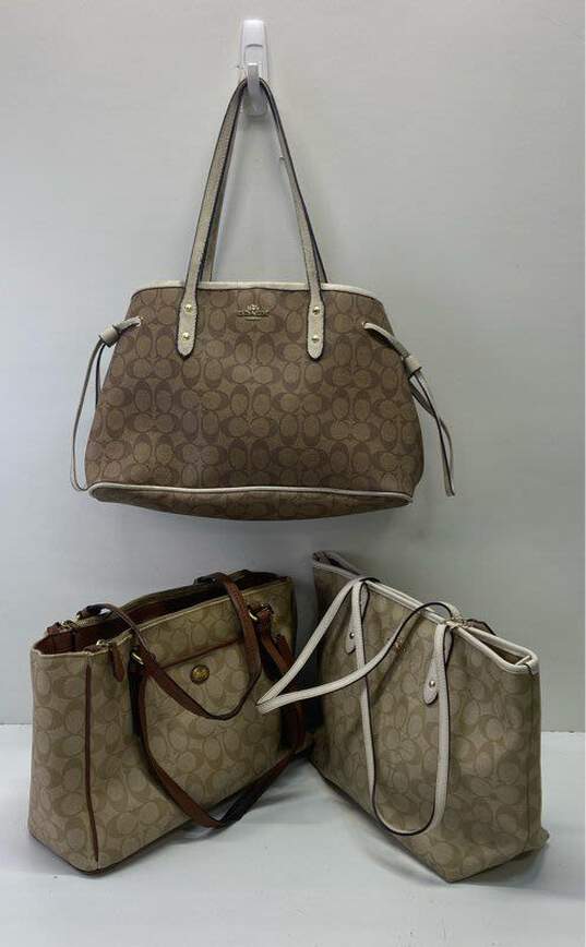 Coach Assorted Lot of 3 Signature Canvas Bags image number 1
