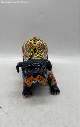 Blue Multicolor Bulldog Figurine