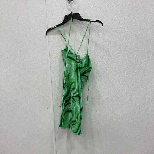 NWT Womens Green Flowy Spaghetti Strap Sleeveless Mini Dress Size XS image number 2