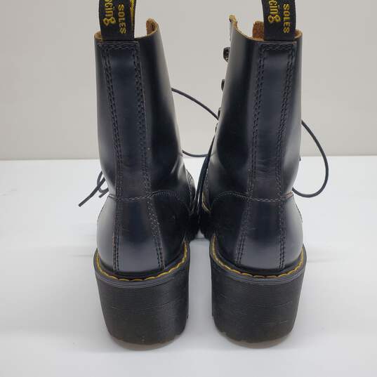 Dr. Martens LEONA Smooth Leather Women's Heeled Boots Black Size8 image number 4