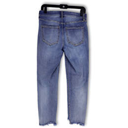 Womens Blue Denim Raw Hem Medium Wash Pockets Skinny Leg Jeans Size 6/28 alternative image