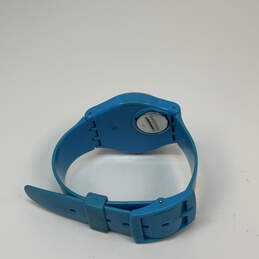 Designer Swatch Swiss Silicone Blue Round Dial Quartz Analog Wristwatch alternative image