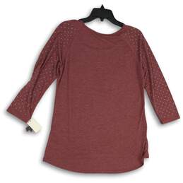 NWT Wallflower Womens Red Heather Round Neck 3/4 Sleeve Pullover T-Shirt Size L alternative image
