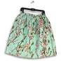 Alya Womens Blue Pink Floral Side Zip Pleated Mini Skirt Size Medium image number 2