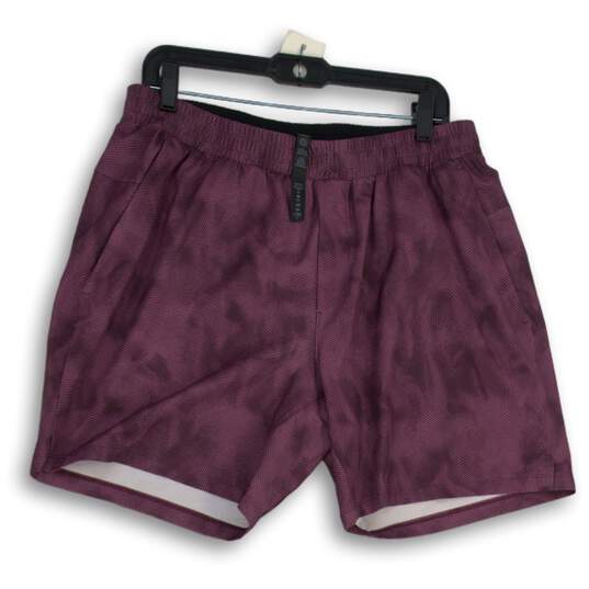 Womens Purple Elastic Waist Slash Pocket Pull-On Sweat Shorts Size X-Large image number 1