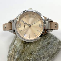 Designer Fossil Georgia ES2830 Brown Leather Strap Quartz Wristwatch