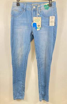 NWT YMI Wannabettabutt Womens Light Blue Mid Rise Denim Skinny Leg Jeans Size 7