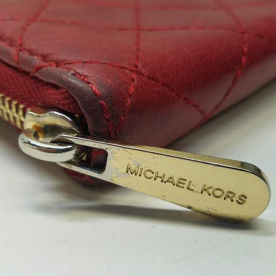 Buy the Michael Kors Susannah Za Continental Red Wallet | GoodwillFinds