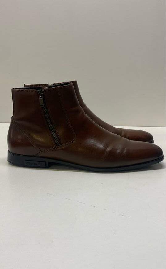 Kenneth Cole Men's Cognac Leather Aaron Zip Boot Sz. 11.5 image number 1