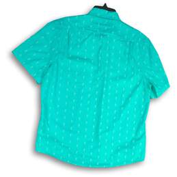 NWT Tailor Vintage Womens Teal White Seahorse Collared Button-Up Shirt Size L alternative image