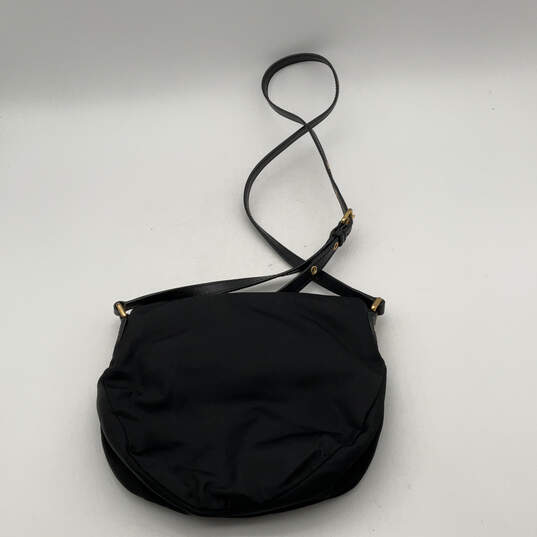 Womens Black Gold Zipper Pocket Adjustable Strap Crossbody Bag Purse image number 3