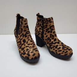 Top Moda High Heel Chelsea Boots Leopard Suede Sz 6